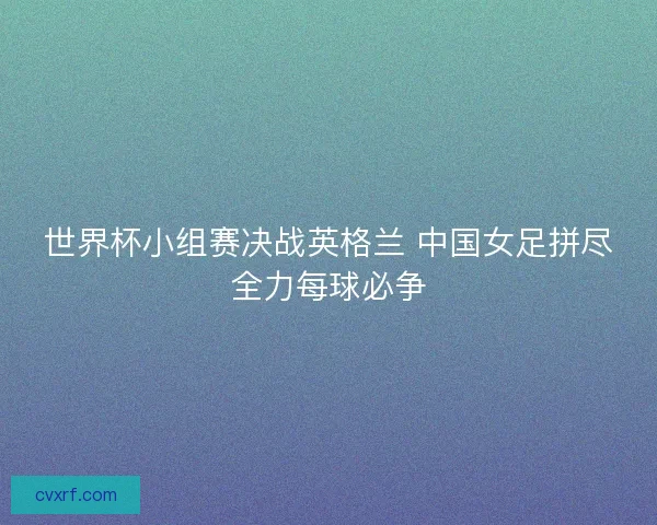 世界杯小组赛决战英格兰 中国女足拼尽全力每球必争 世界杯小组赛决战英格兰 中国女足拼尽全力每球必争