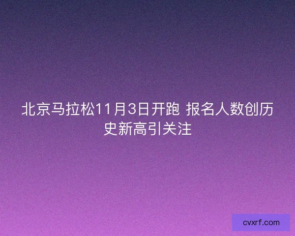 北京马拉松11月3日开跑 报名人数创历史新高引关注 北京马拉松11月3日开跑 报名人数创历史新高引关注