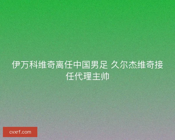 伊万科维奇离任中国男足 久尔杰维奇接任代理主帅