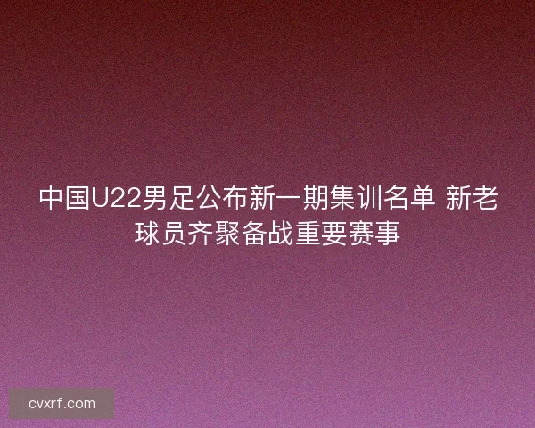 中国U22男足公布新一期集训名单 新老球员齐聚备战重要赛事 中国U22男足公布新一期集训名单 新老球员齐聚备战重要赛事
